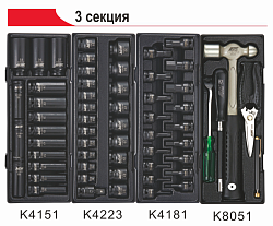 JTC-3931+344 ТЕЛЕЖКА ИНСТРУМЕНТАЛЬНАЯ 7 СЕКЦИЙ С НАБОРОМ ИНСТРУМЕНТОВ 344 ПРЕДМЕТА